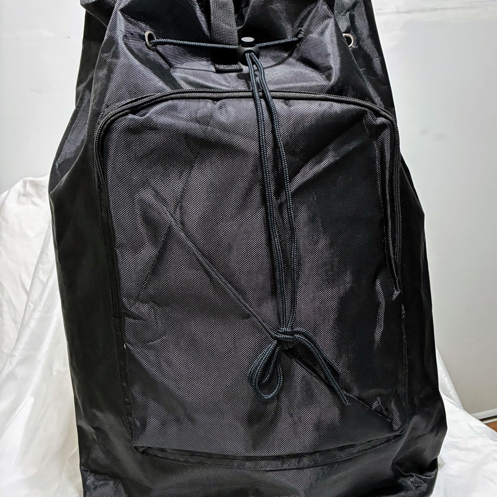 Large black thick fabric backpack for any use NWOT very nice